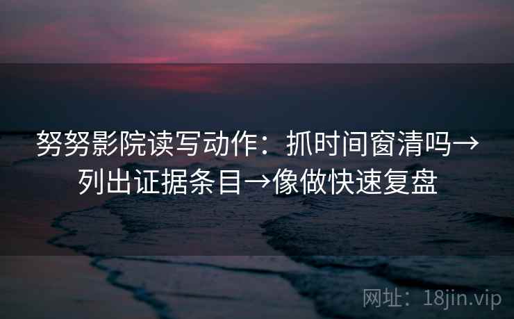 努努影院读写动作：抓时间窗清吗→列出证据条目→像做快速复盘