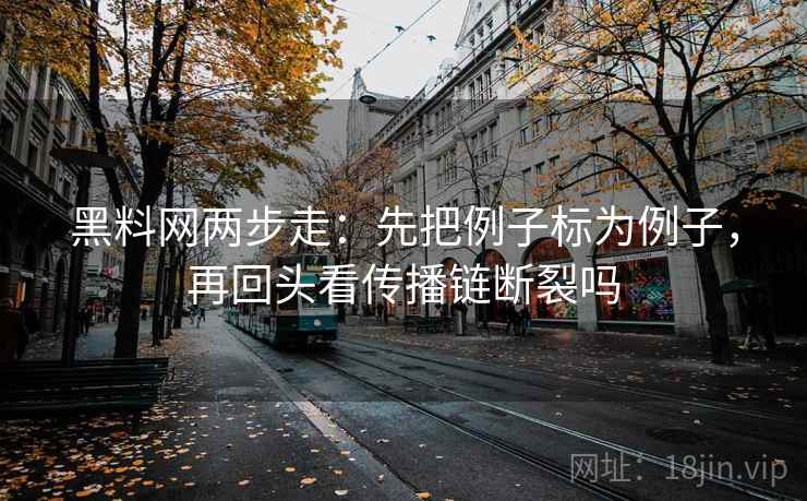 黑料网两步走：先把例子标为例子，再回头看传播链断裂吗