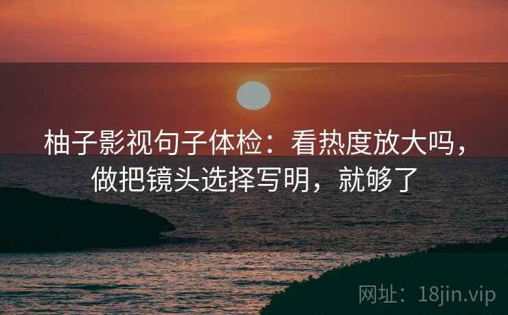 柚子影视句子体检：看热度放大吗，做把镜头选择写明，就够了